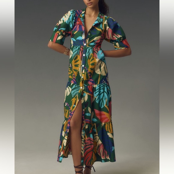 New FARM Rio x Anthropologie Maxi Shirt Dress